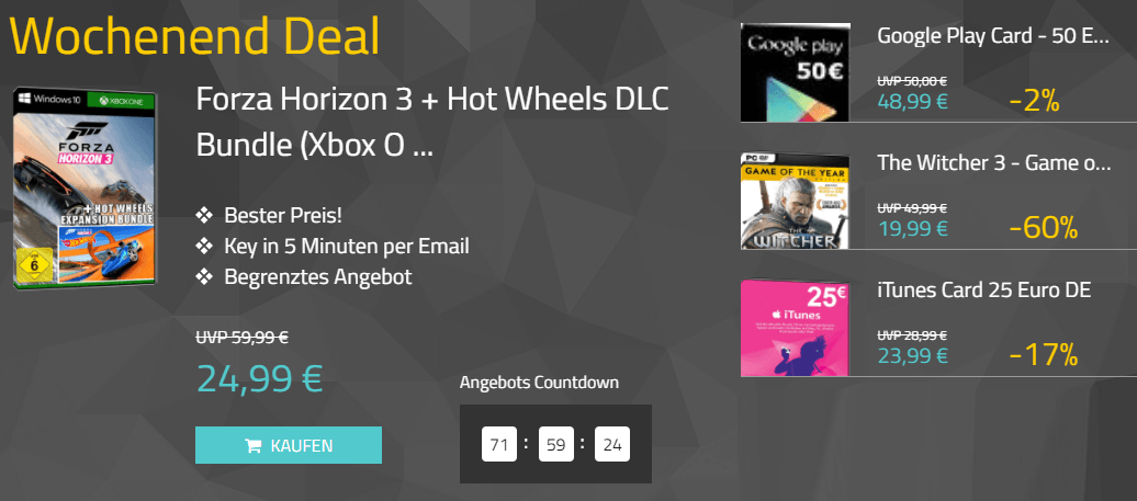  MMOGA Deals mit The Witcher 3 GOTY, Forza Horizon 3 und mehr!