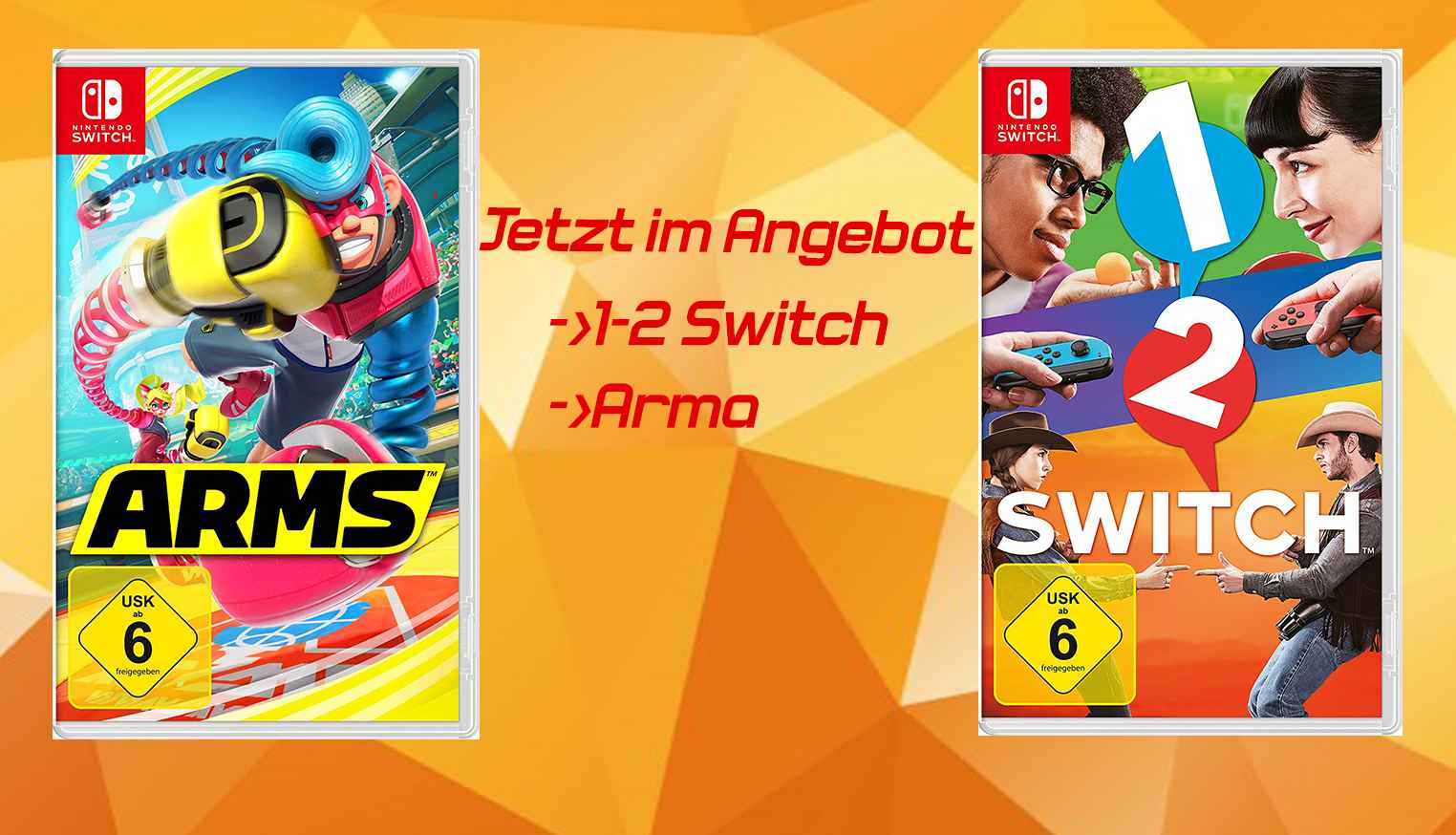 1-2 Switch und Arms im Angebot bei Amazon!