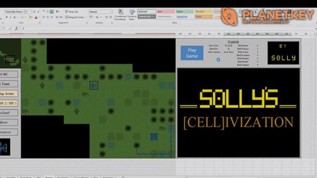 Fan baut Civilization in Microsoft Excel