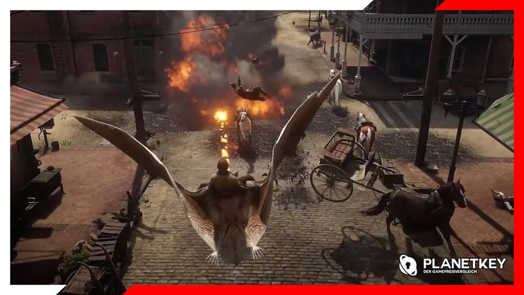 Bald könnt ihr in Red Dead Redemption 2 Riesenfledermäuse reiten, die Feuerbälle verschießen