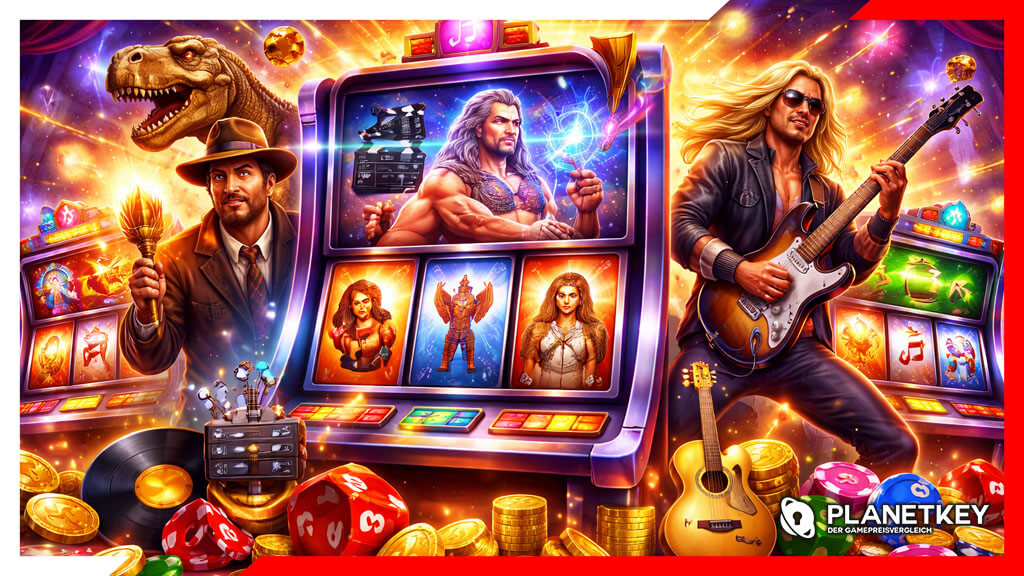 Wie Slots sich thematisch bei Filmen, Musik und Mythologie bedienen - und wie das ihrer Beliebtheit hilft