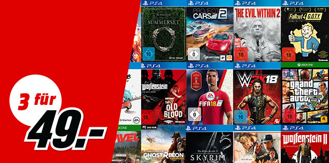 3 Games fÃ¼r nur 49 EUR bei Media Markt (PC/XB1/PS4/3DS)