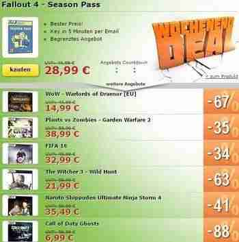 Fallout 4 Season Pass und mehr im Sonderangebot!
