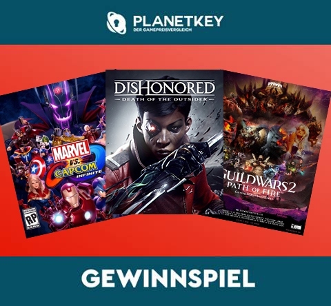 Gewinne Gewinnspiel Guild Wars 2 Path of the Fire, Marvel vs. Capcom Infinite oder Dishonored Tod des Outsiders