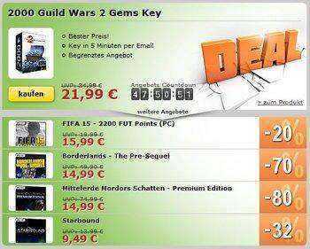 MMOGA Deal mit 2000 Guild Wars 2 Gems, Borderlands - The Pre- Sequel und mehr!