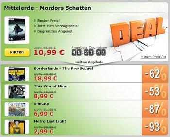 MMOGA Deal mit Mittelerde - Mordors Schatten, Borderlands - The Proe Sequel und mehr!