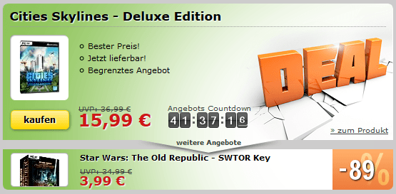 MMOGA Deal mit Star Wars: The Old Republic und Cities Skylines - Deluxe Edition