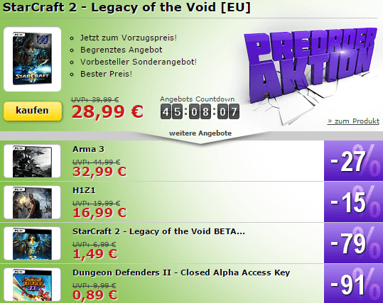 MMOGA Deal mit StarCraft 2 - Legacy of the Void und mehr!