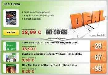 MMOGA Deal mit The Crew, Xbox Live Gold - 12+1 Monate Mitgliedschaft und mehr!