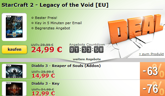 MMOGA Deal - StarCraft 2 - Legacy of the Void zum billigen Preis