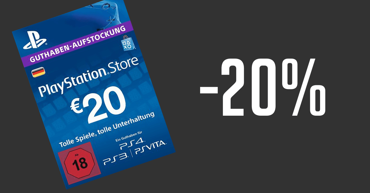 Preisalarm: 20â‚¬ PSN Guthaben fÃ¼r 16,31 â‚¬ mit Gutscheincode!