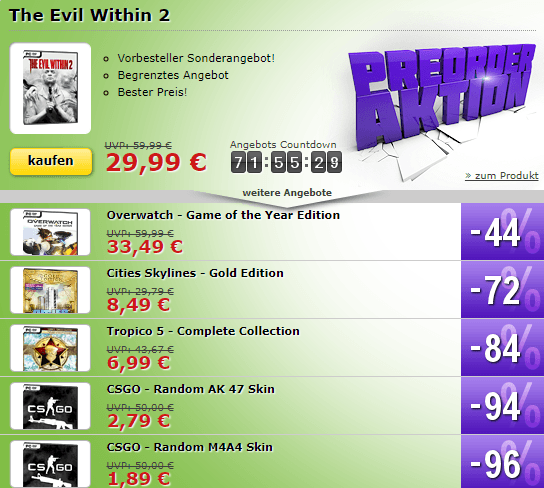 PREORDER Aktion bei MMOGA! Hole dir gÃ¼nstig The Evil Within 2!