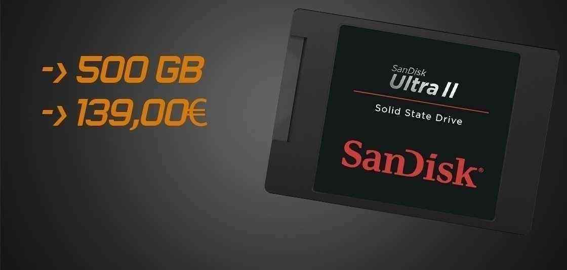 SanDisk Ultra II Interne SSD 500GB Sata III nur 139,00â‚¬