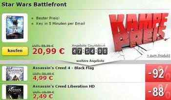 SW Battlefront, AC Liberation HD und Black Flag zu Kampfpreisen!