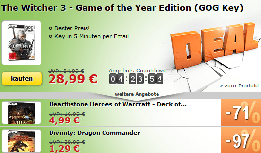 The Witcher 3 GOT Edition im Superdeal!