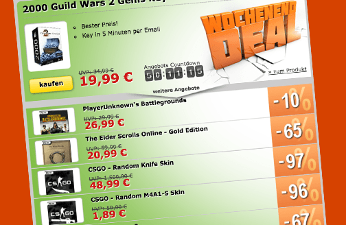 Wochenenddeals mit PUBG, CS:GO Knifes und vielen mehr...