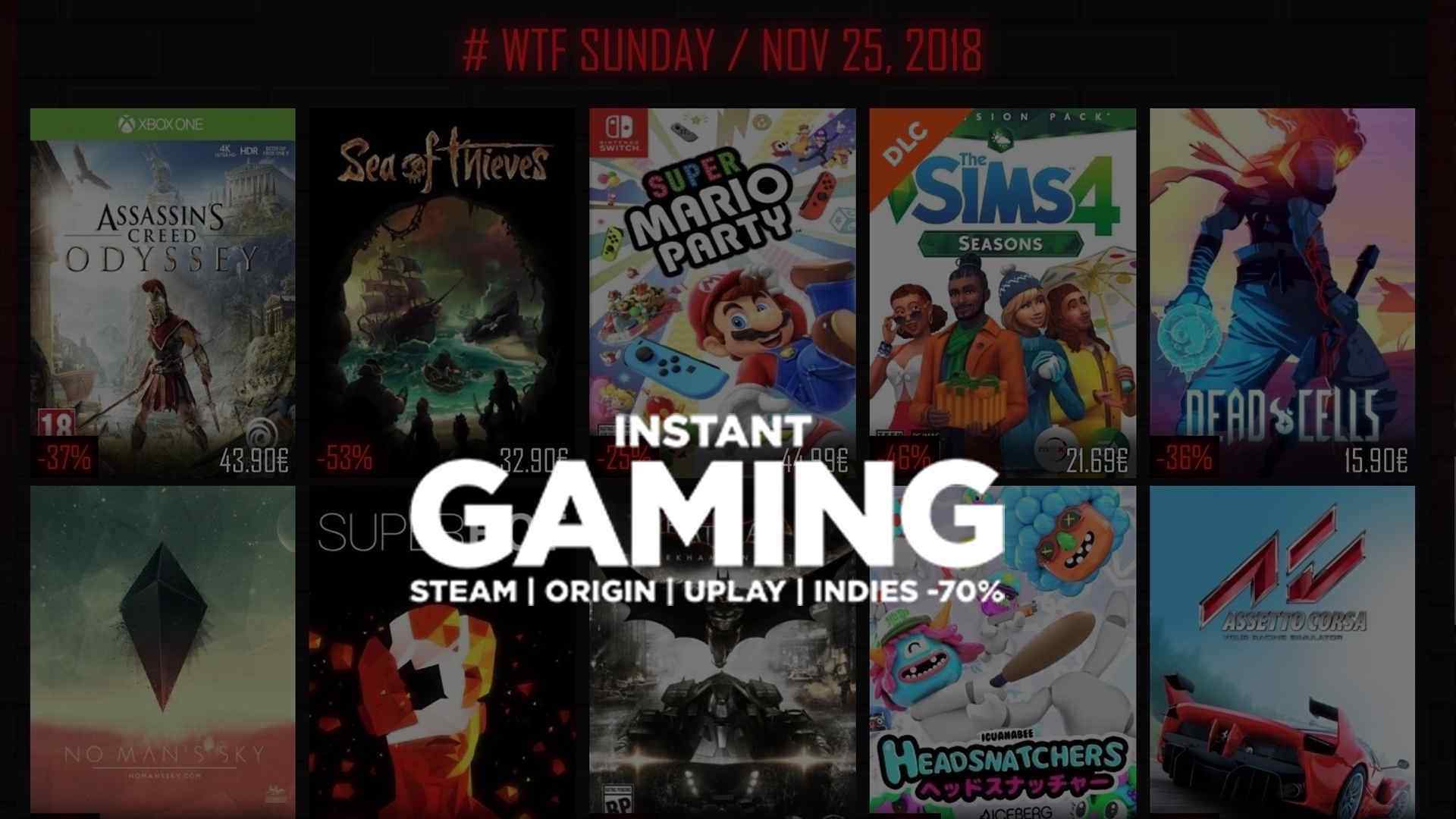 #WTF Sunday bei Instant Gaming mit heissen Angeboten